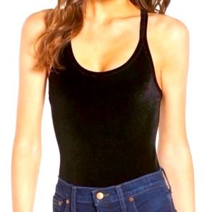 Madewell black leotard racer back tank